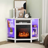 Fireplace TV Stand with LED Lights, White J3W3 - product image 2