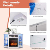 Fireplace TV Stand with LED Lights, White J3W3 - product image 4