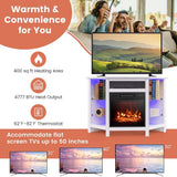 Fireplace TV Stand with LED Lights, White J3W3 - product image 7