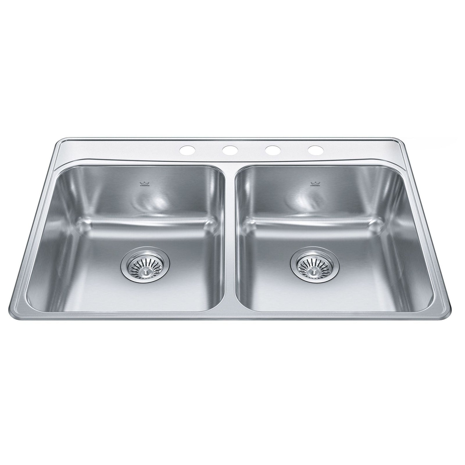Drop-In Double 4-Hole Stainless Steel Sink, 33x22-in R3N1 - product image 1