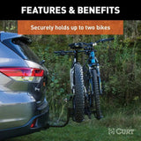 18085 2-Bike Tray-Style Hitch Mount Bike Rack, Fits 1-1/4, 2-in Receiver, Black O8N4 - product image 7