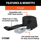 29450 15-ft Winch Strap with Snap Hook (1,100-lb) Z2K4 - product image 4