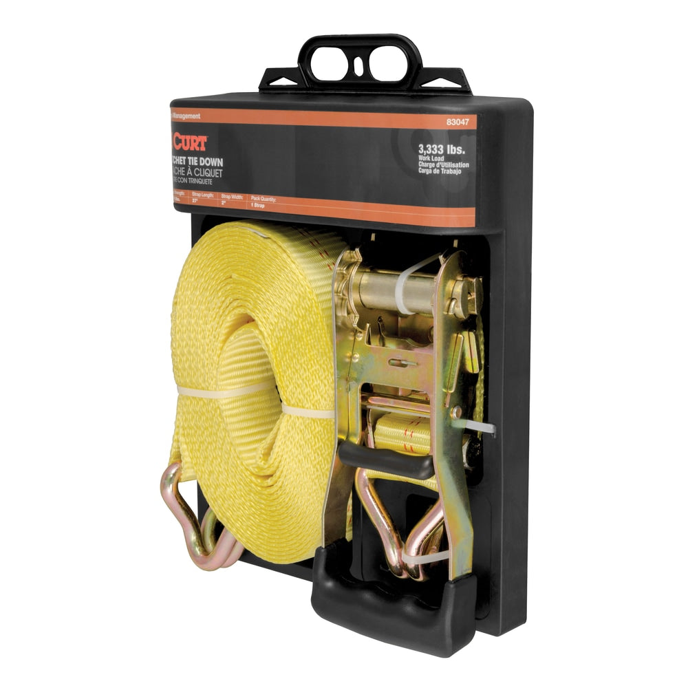 83047 Cargo Strap with J-Hooks, Yellow, 3,333-lb, 27-ft E7Q3 - product image 2