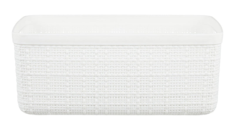 Small Jute Weave Nesting Storage Basket, White N6P2
