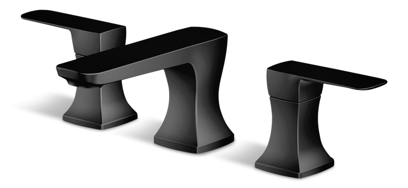 Aztek Double Handle Widespread 8-in Centreset Bathroom Sink Faucet with Pop-up Drain, Matte Black M0W5