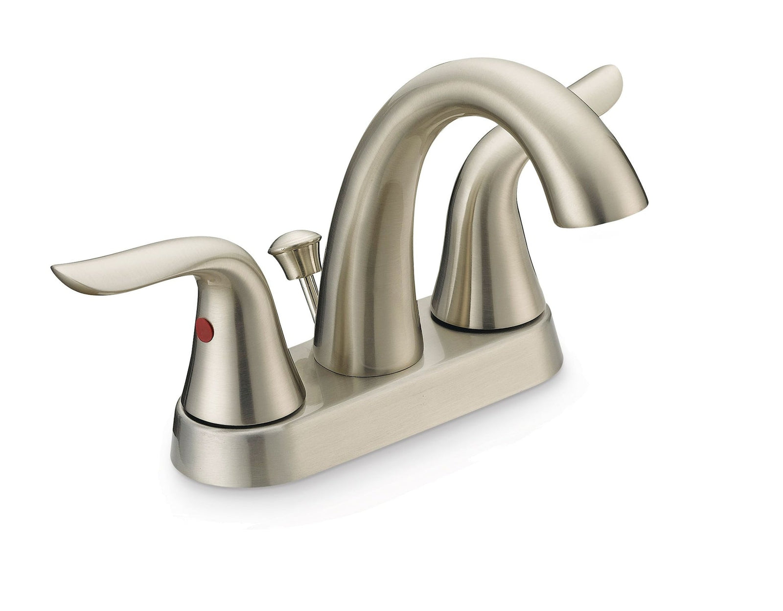 Plymouth Double Handle 4-in Centreset Bathroom Sink Faucet with Pop-Up Drain, Brushed Nickel D4I5 - product image 1