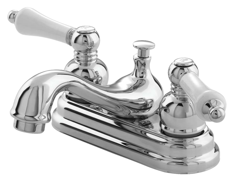 Sheridan Double Handle 4-in Centreset Bathroom Sink Faucet with Pop-Up Drain, Chrome Q9B0 - product image 1