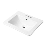 Square Drop-In Basin with Overflow, White, 21 x 18.5-in T6E7 - product image 1