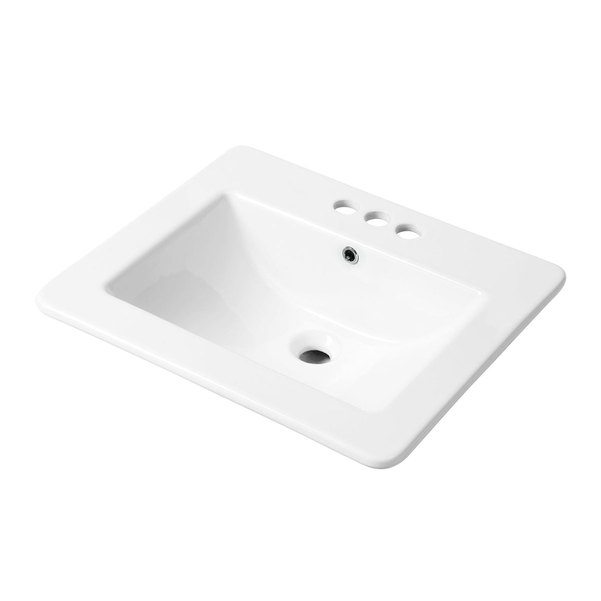 Square Drop-In Basin with Overflow, White, 21 x 18.5-in T6E7 - product image 1
