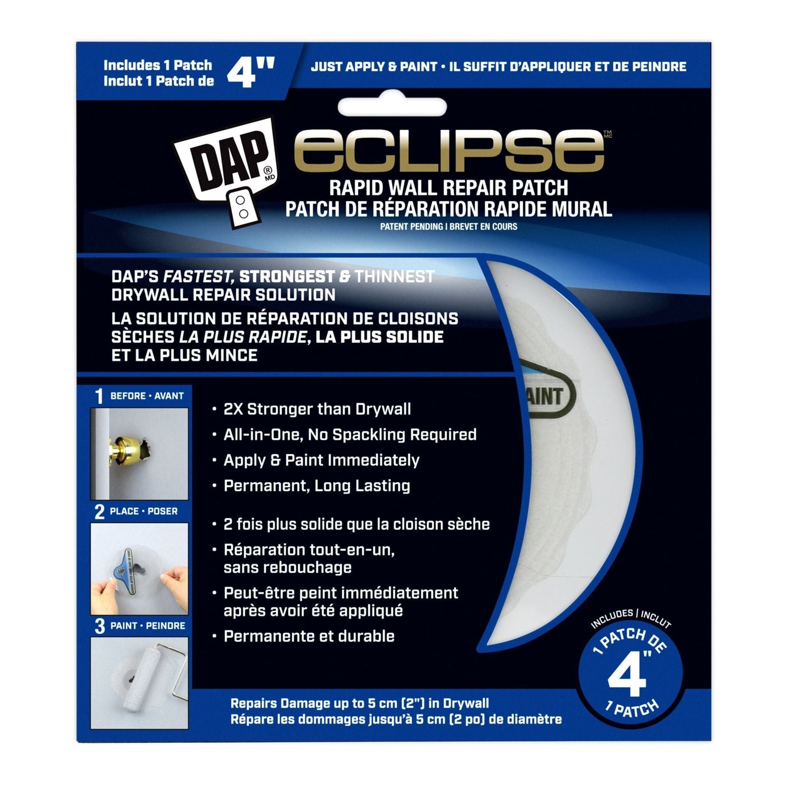 Eclipse Rapid Wall Repair Patch, 6-in G4B3 - product image 1
