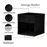 Collapsible Transparent Front Cube, 11-in, 6-pk, Black A3E7 - product image 6