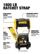 DXBC18002 1,800-lb Ratchet Tie-Down Straps, 1.25-in x 12-ft, 2-pk P1Z9 - product image 4