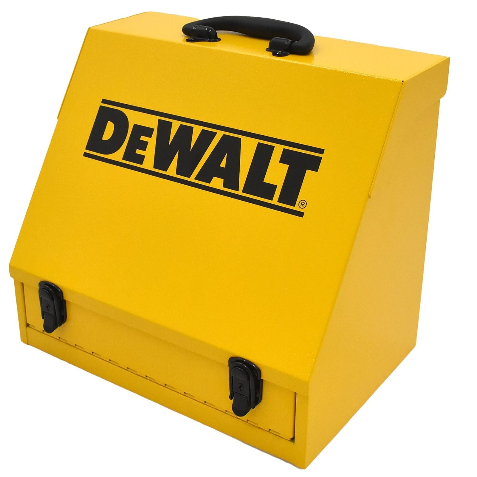 Handheld Steel Shop Tool Box with Lid & Handle, Yellow, 15-in J4C6 - product image 1