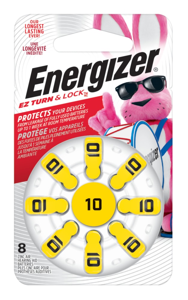 8-pk Size AZ10 1.4V / 1.4 Volt Zinc Hearing Aid Batteries, EZ Turn Lock O4P4 - product image 1