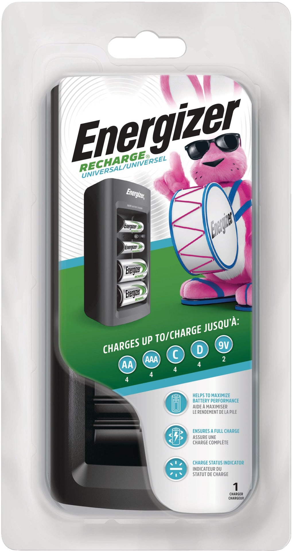 CHFC Universal Battery Charger For NiMH Rechargeable Batteries, AA/AAA/C/D/9V W6N1 - product image 1