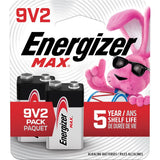 Max 2-pk 9V / 9 Volt Alkaline Batteries, Long Lasting, All Purpose E9A2 - product image 1