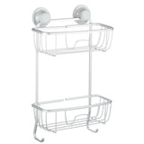 Aluminum Rust-Resistant Suction 2-Shelf Shower Caddy with Hook, 17.5-in x 10.3-in x 5.4-in I9S2 - product image 1