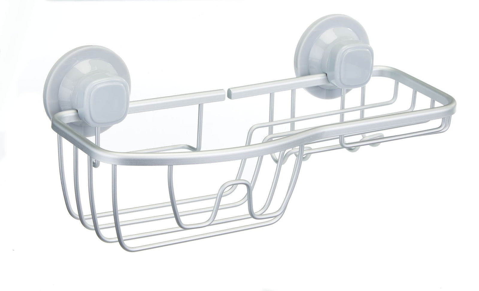 Aluminum Rust-Resistant Suction Basket Shower Caddy with Hook, 3-in x 11-in x 5-in Q6H3 - product image 1