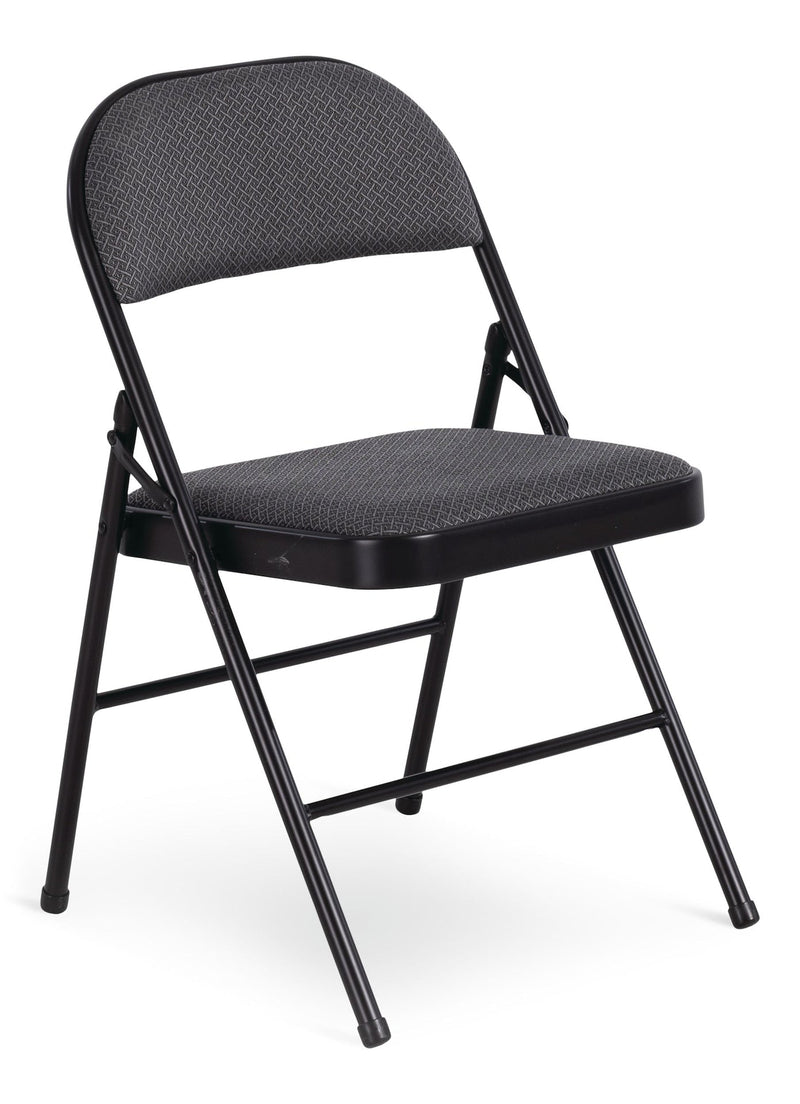 Fabric Folding/Compact Chair, Grey Fabric & Black Frame O5P2
