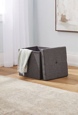Folding Storage Ottoman, Grey U8I7 - product image 1