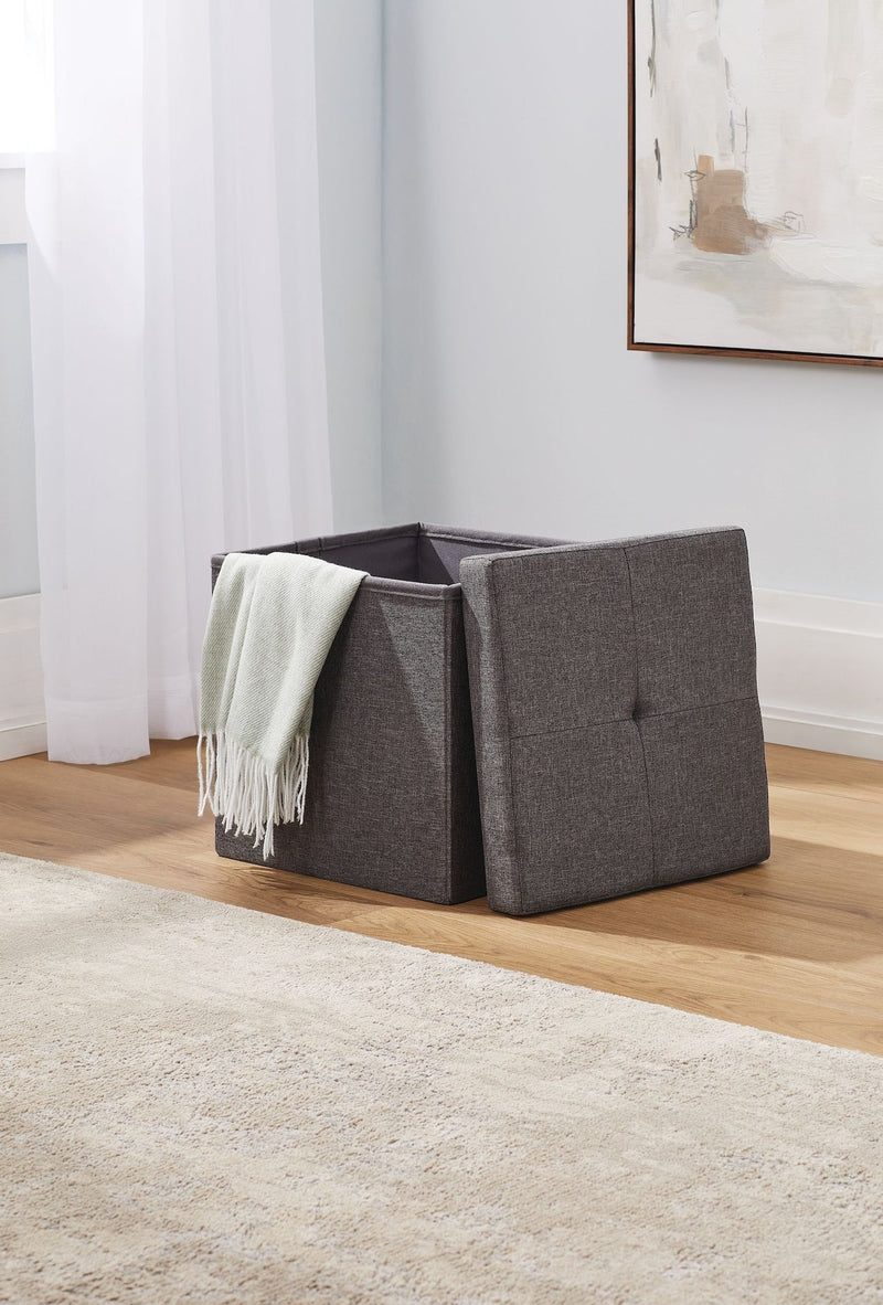 Folding Storage Ottoman, Grey U8I7