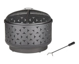 Round Outdoor Wood Burning Fire Pit, Steel, Black, 24-in K5E5 - product image 1