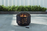 Round Outdoor Wood Burning Fire Pit, Steel, Black, 24-in X1S2 - product image 4