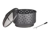 Round Outdoor Wood Burning Fire Pit, Steel, Black, 24-in X1S2 - product image 5