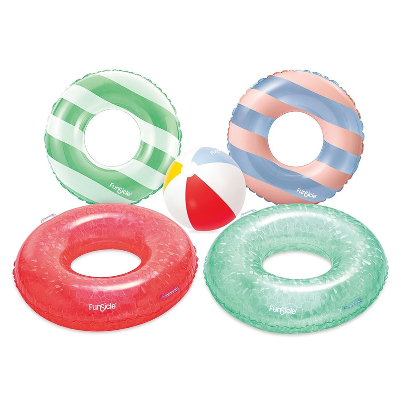 Inflatable Pool Float Fun Tube Party Pack, 5-pcs, Ages 14+ O8R9