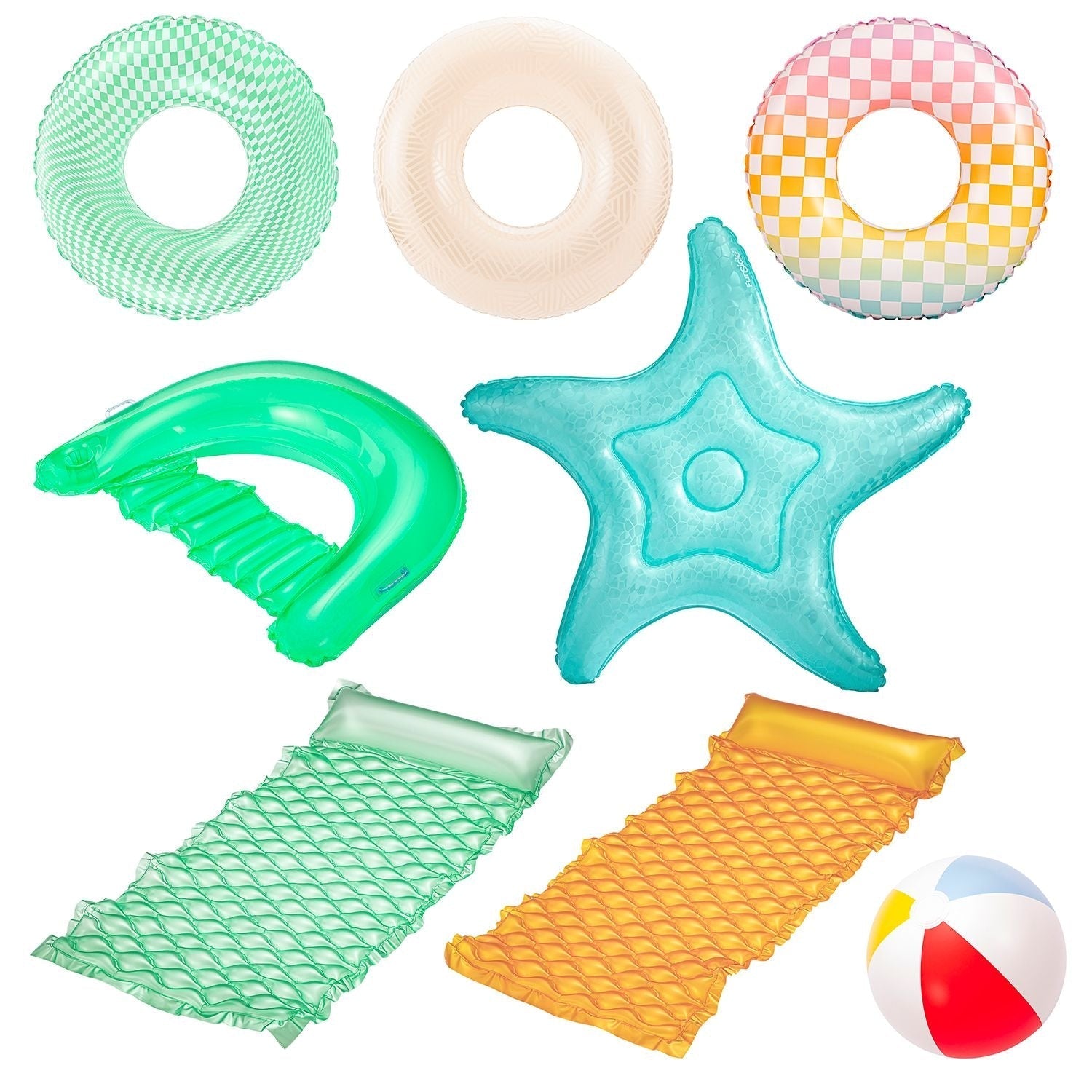 Party Pack Pool Loungers with Inflation Tool, 9-pc C1U5 - product image 1