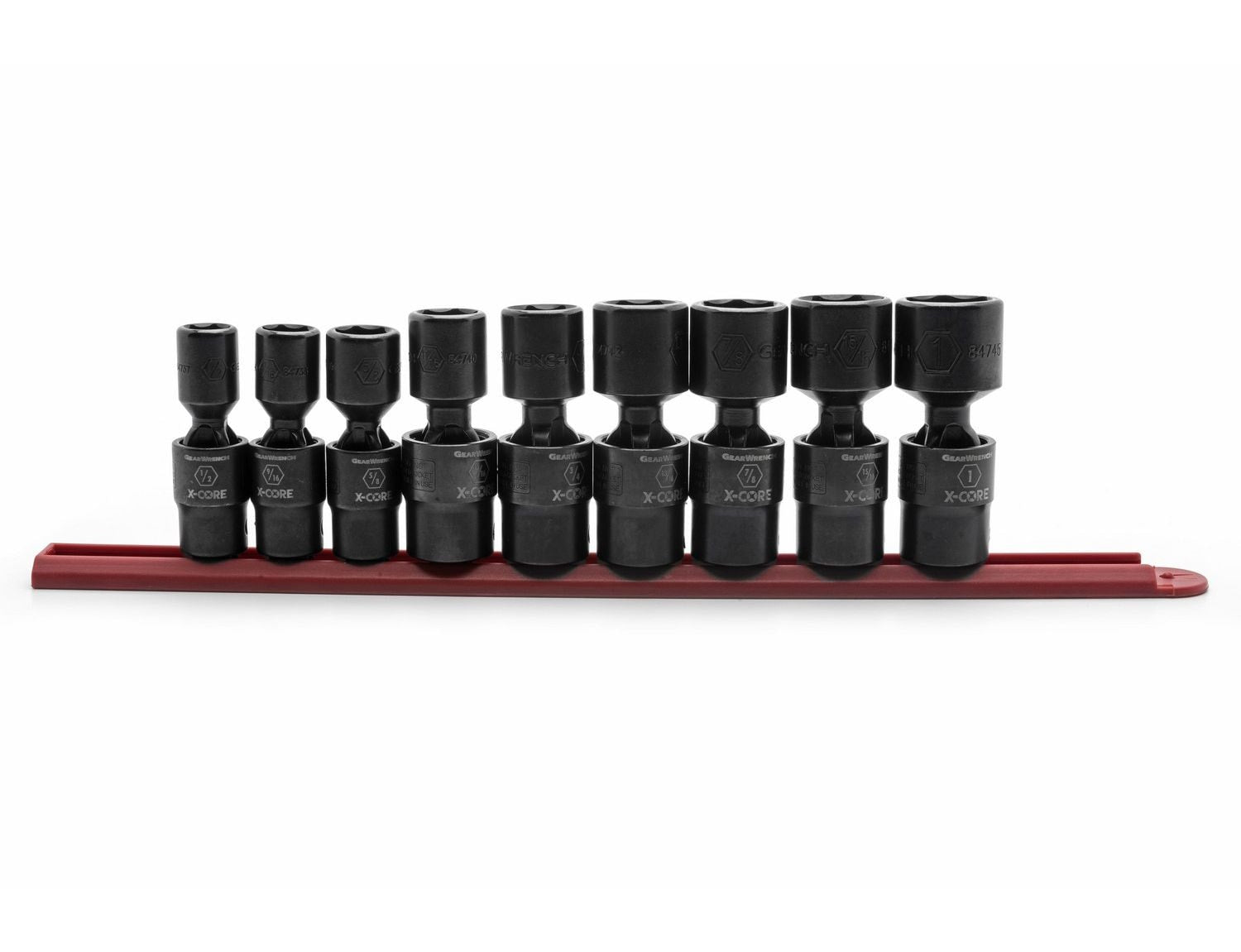 6 Point Standard Drive X-Core Pinless Universal Impact Socket Set, SAE, 1/2-in, 9-pc B7J0 - product image 1