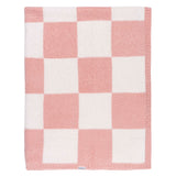 Childrenwear Pink Checkered Silky Mink Baby Blanket K0Z3 - product image 1