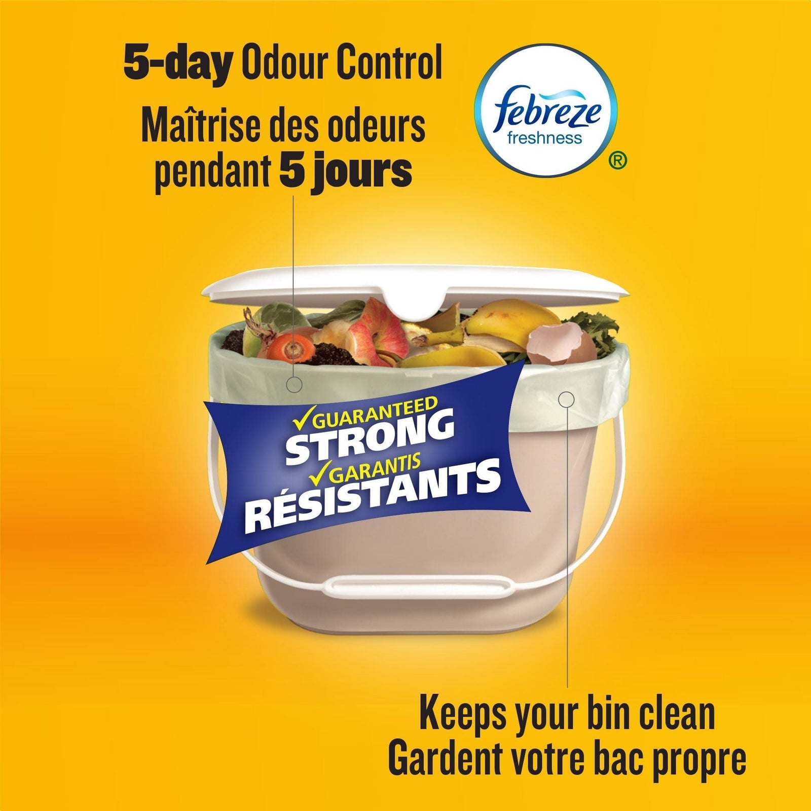Small 100% Compostable Febreze Lemon Scented Food Waste Bags, 100-pk, 10-L R3D7 - product image 7