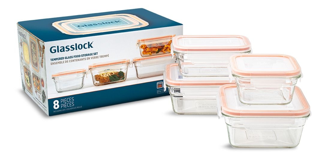 Glass Food Storage Container Set with Leakproof Lids, 4 Count J2A8 - product image 1