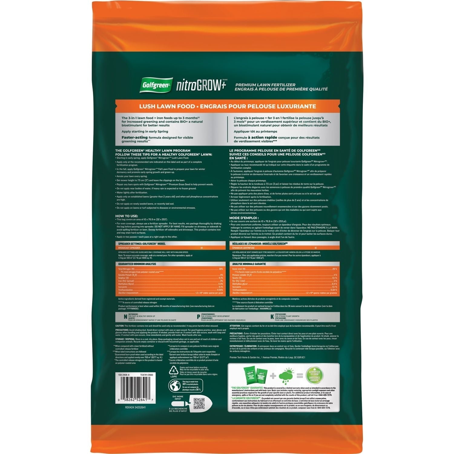 Nitrogrow+ Premium Nitrogen Enriched Lush Lawn Fertilizer, 28-0-4, 10kg G1A7 - product image 3