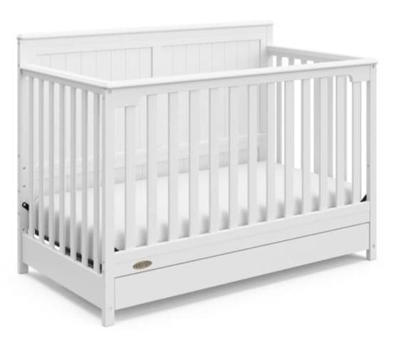 Hadley 4-in-1 Convertible Crib with Drawer, White T7L9