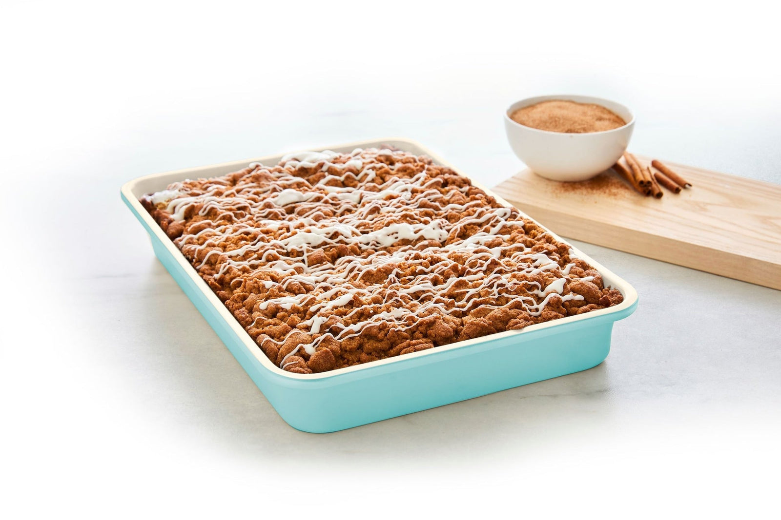 Green Pan Rectangular Teal Ceramic Non-Stick Oblong Cake Pan, 13.54x9.56x2.71-in N3J9 - product image 1