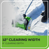 40V Cordless Snow Shovel, 12-in (Tool Only) H5N9 - product image 5