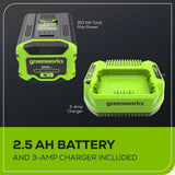 60V 630CFM 170MPH Leaf Blower 2.5Ah Battery 3A Charger V8F7 - product image 8