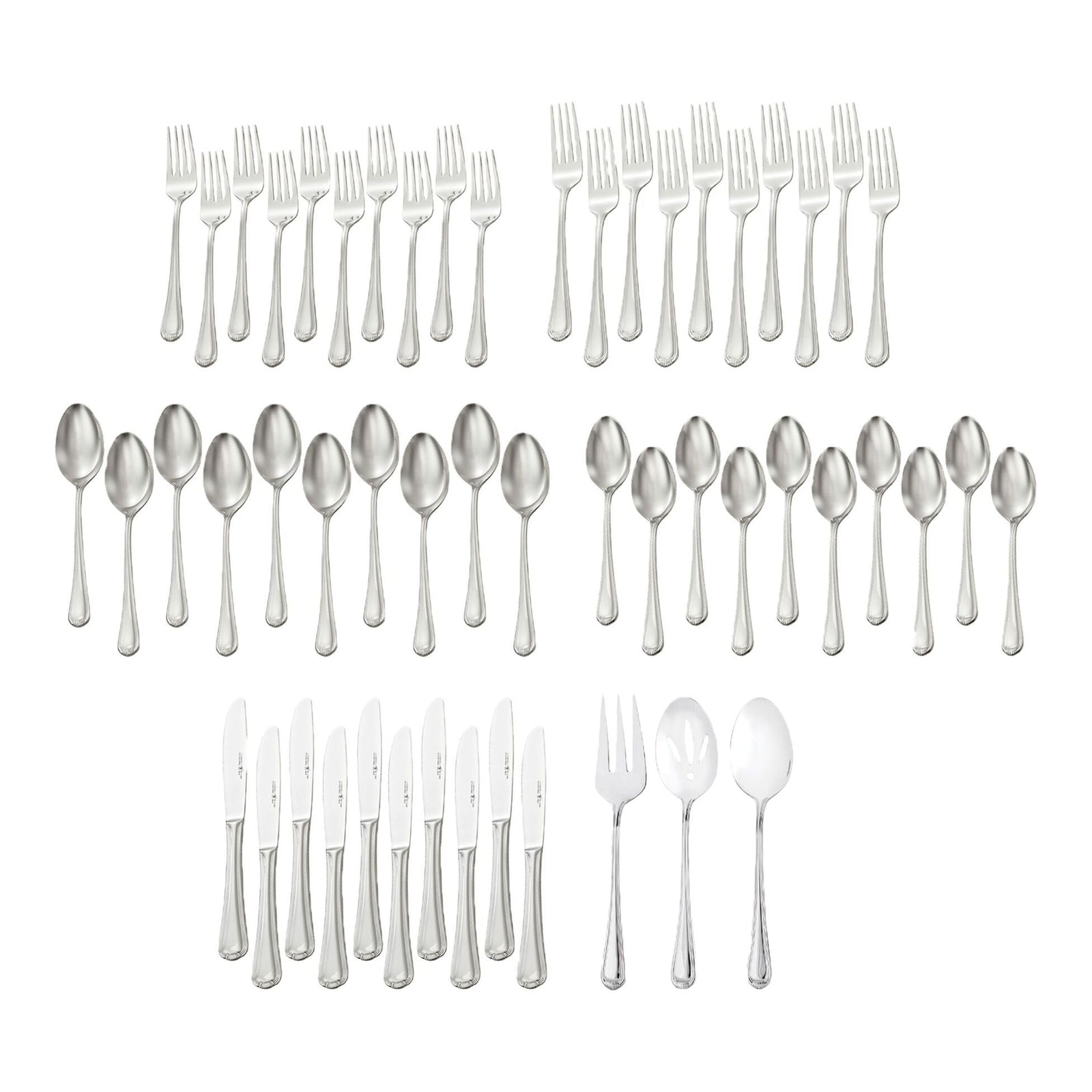 Metrona Flatware Set, Serves 10, 53-pc, Dishwasher Safe Y1C9 - product image 1
