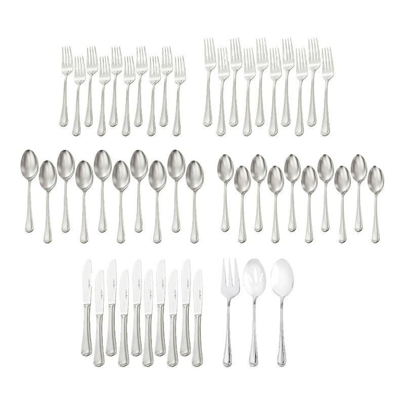 Metrona Flatware Set, Serves 10, 53-pc, Dishwasher Safe H3V1