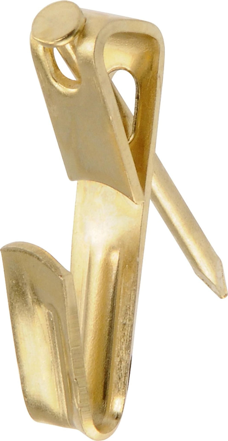 Conventional Brass-Plated Picture Hanger, 20-lb, 8-pk R9Q1
