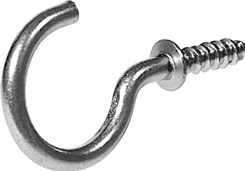 Steel Vinyl Mug Cup Hooks, Screw-In, Nickel-Plated, 7/8-in, 8-pk T8Q3