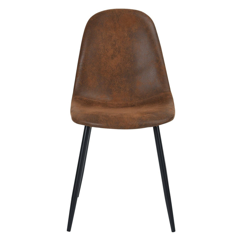 Mid-Century Dining Chairs, Brown Suede, 4-pk A8Y9