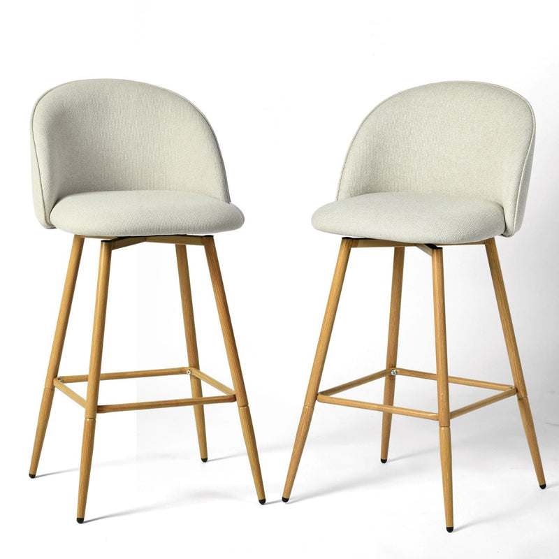 Modern Swivel Bar Stools, Beige, 2-pk G4H0