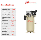 Rand 80-Gallon Vertical Air Compressor, 175 PSI, 7.5 HP I7F9 - product image 4
