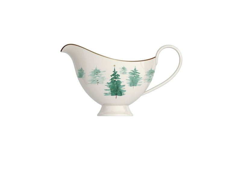 & Co 500-mL Mica Gold Porcelain Winter Tree Gravy Boat Z7K3