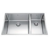 Brookmore Undermount Combination Bowl Kitchen Sink, 30.5-in x 18.1-in x 9-in, Stainless Steel A0W4 - product image 1