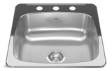 Reginox Drop In Single Bowl 3-Hole Kitchen Sink, 20.13-in x 20.56-in, Stainless Steel P1C4 - product image 1