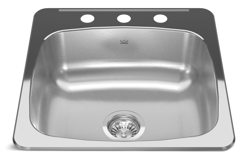Reginox Drop In Single Bowl 3-Hole Kitchen Sink, 20.13-in x 20.56-in, Stainless Steel P1C4 - product image 1